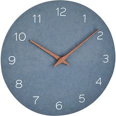 Horloge en bois Ø 300 mm fond bleu